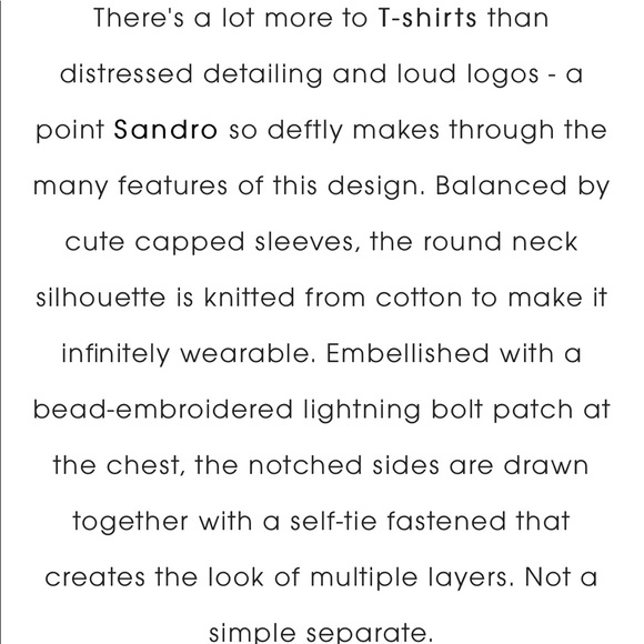Sandro Bead Embellished Lightning Tee - Picture 8 of 8